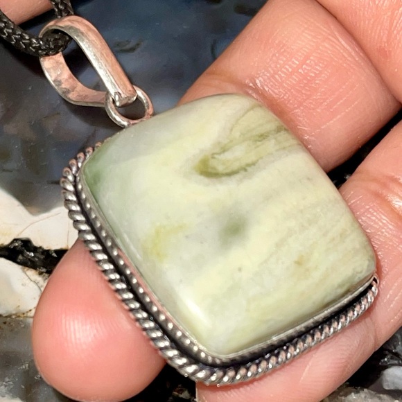 Green Larsonite Pendant 1 7/8” - Picture 11 of 17